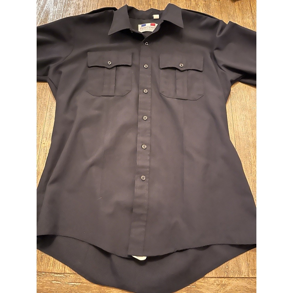 FLYING CROSS WOMENS DELUXE TROPICAL SHORT SLEEVE SHIRT 97R6686 NAVY Sz XL F17